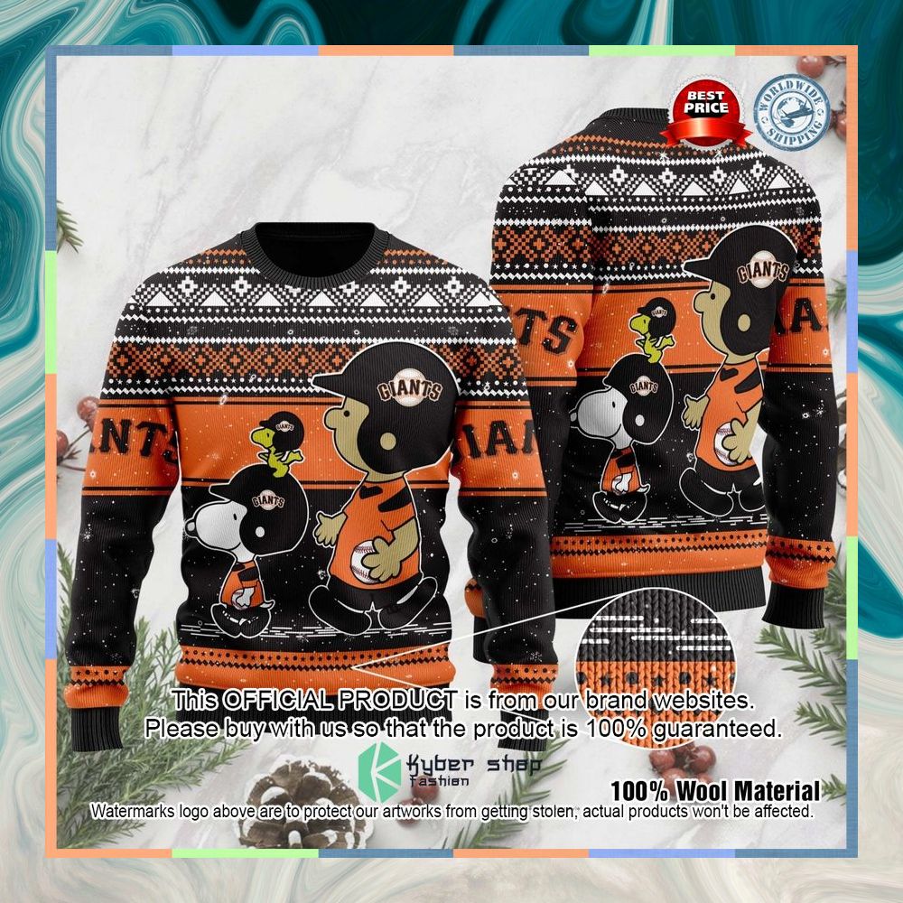 San Francisco Giants Charlie Brown Snoopy Wear Football Jersey Christmas Sweater 6 San Francisco Giants Charlie Brown Snoopy Wear Football Jersey Christmas Sweater word3