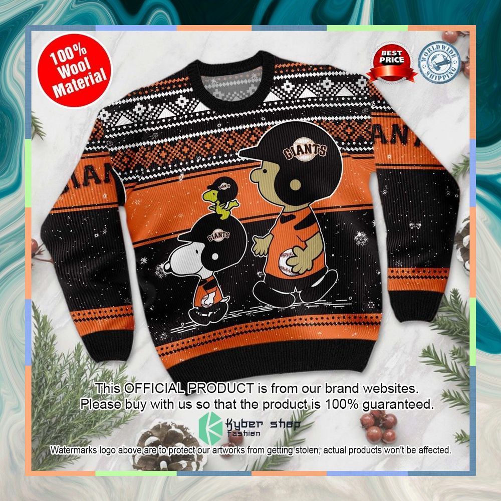San Francisco Giants Charlie Brown Snoopy Wear Football Jersey Christmas Sweater 8 San Francisco Giants Charlie Brown Snoopy Wear Football Jersey Christmas Sweater word3