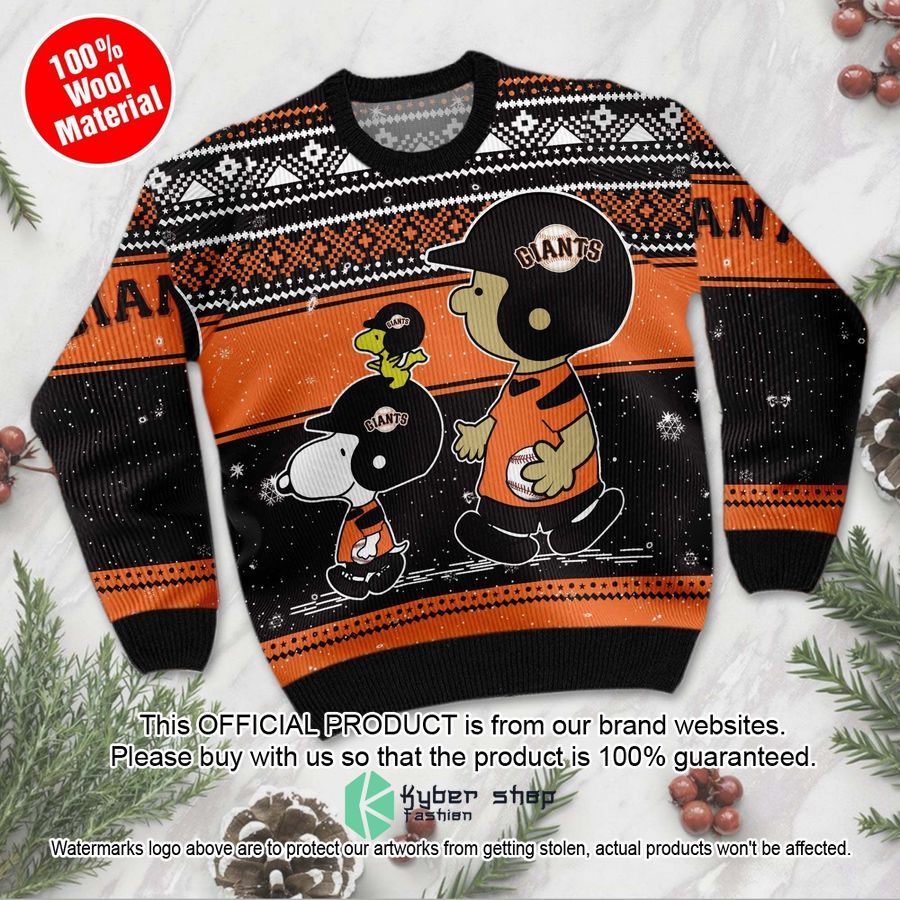 San Francisco Giants Charlie Brown Snoopy Wear Football Jersey Christmas Sweater 3 San Francisco Giants Charlie Brown Snoopy Wear Football Jersey Christmas Sweater word3