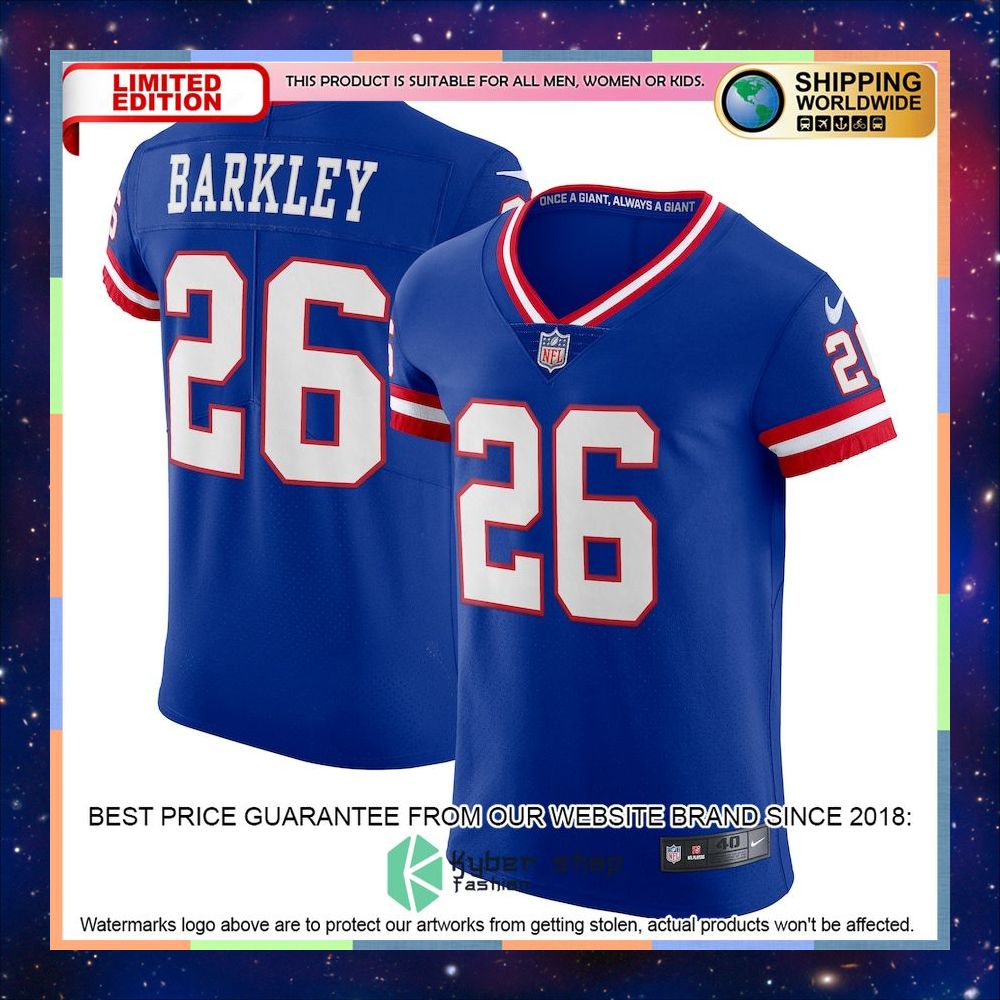 Saquon Barkley New York Giants Classic Vapor Elite Player Royal Football Jersey 4 Saquon Barkley New York Giants Classic Vapor Elite Player Royal Football Jersey word1