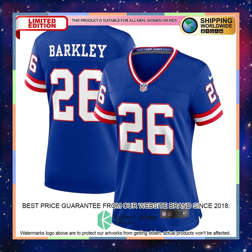 Saquon Barkley New York Giants Women's Classic Player Royal Football Jersey 4 Saquon Barkley New York Giants Women's Classic Player Royal Football Jersey word2