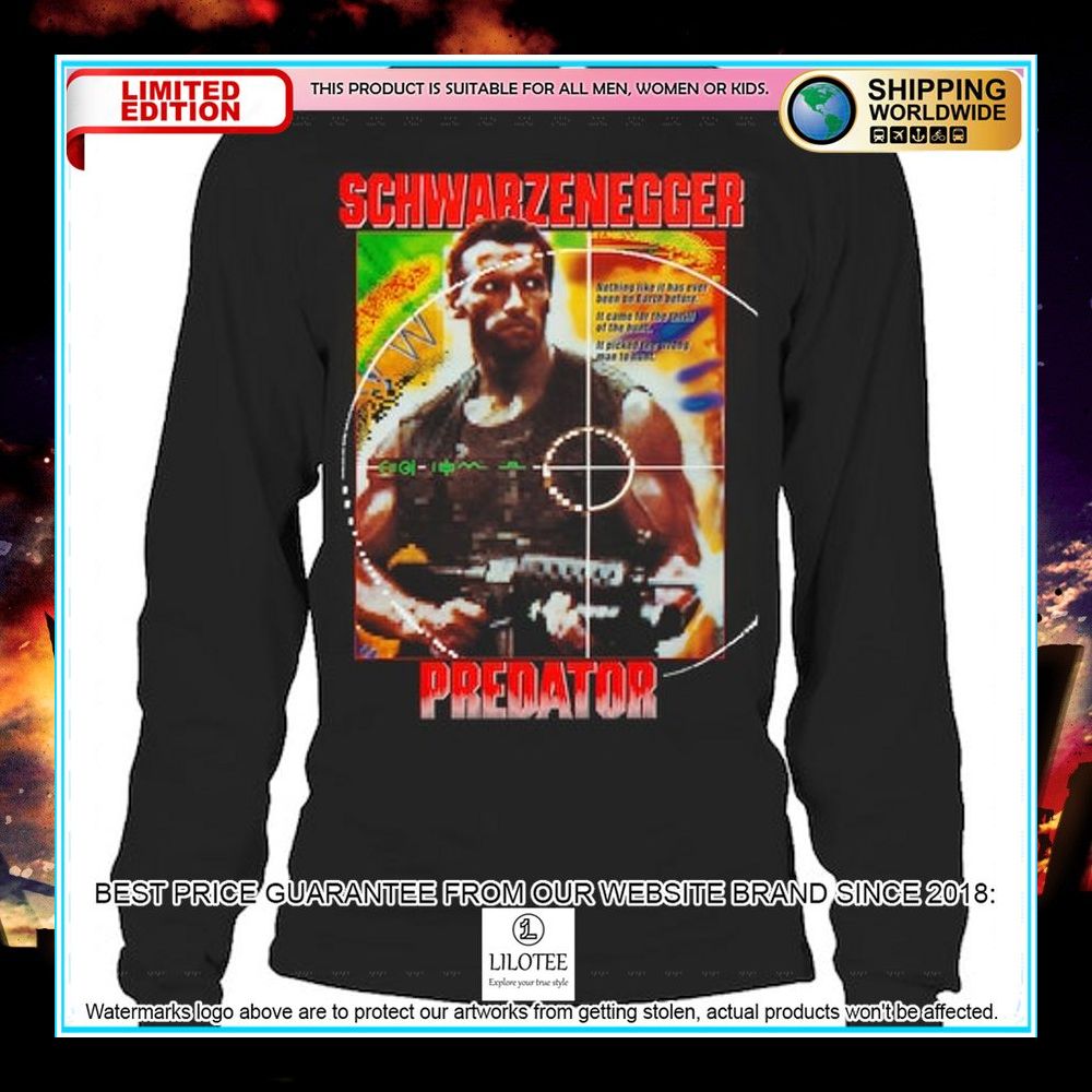 Schwarzenegger Predator 2D Shirt, Hoodie 3 Schwarzenegger Predator 2D Shirt, Hoodie word1