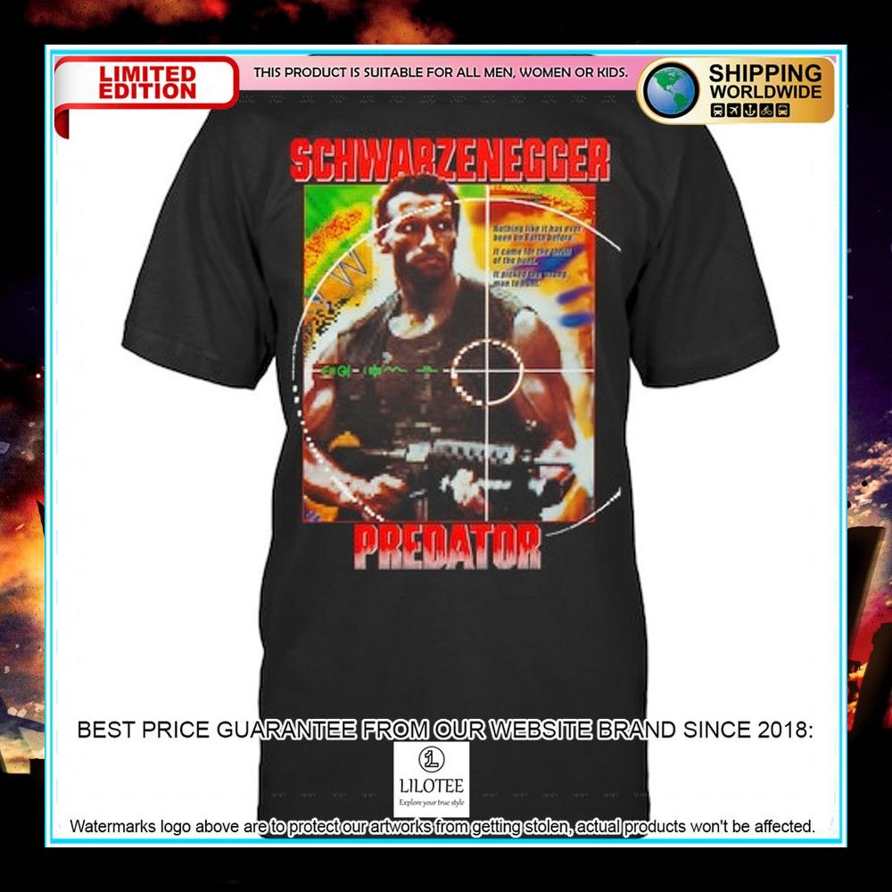 Schwarzenegger Predator 2D Shirt, Hoodie 5 Schwarzenegger Predator 2D Shirt, Hoodie word1