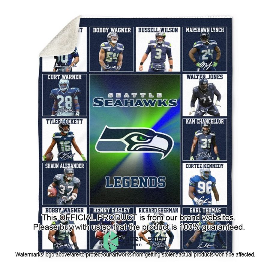Seattle Seahawks Legends Players NFL Blanket word2