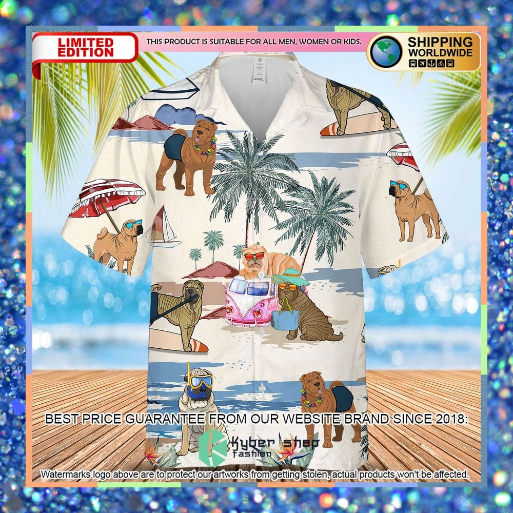 Shar Pei Summer Beach Hawaiian Shirt 5 Shar Pei Summer Beach Hawaiian Shirt word2