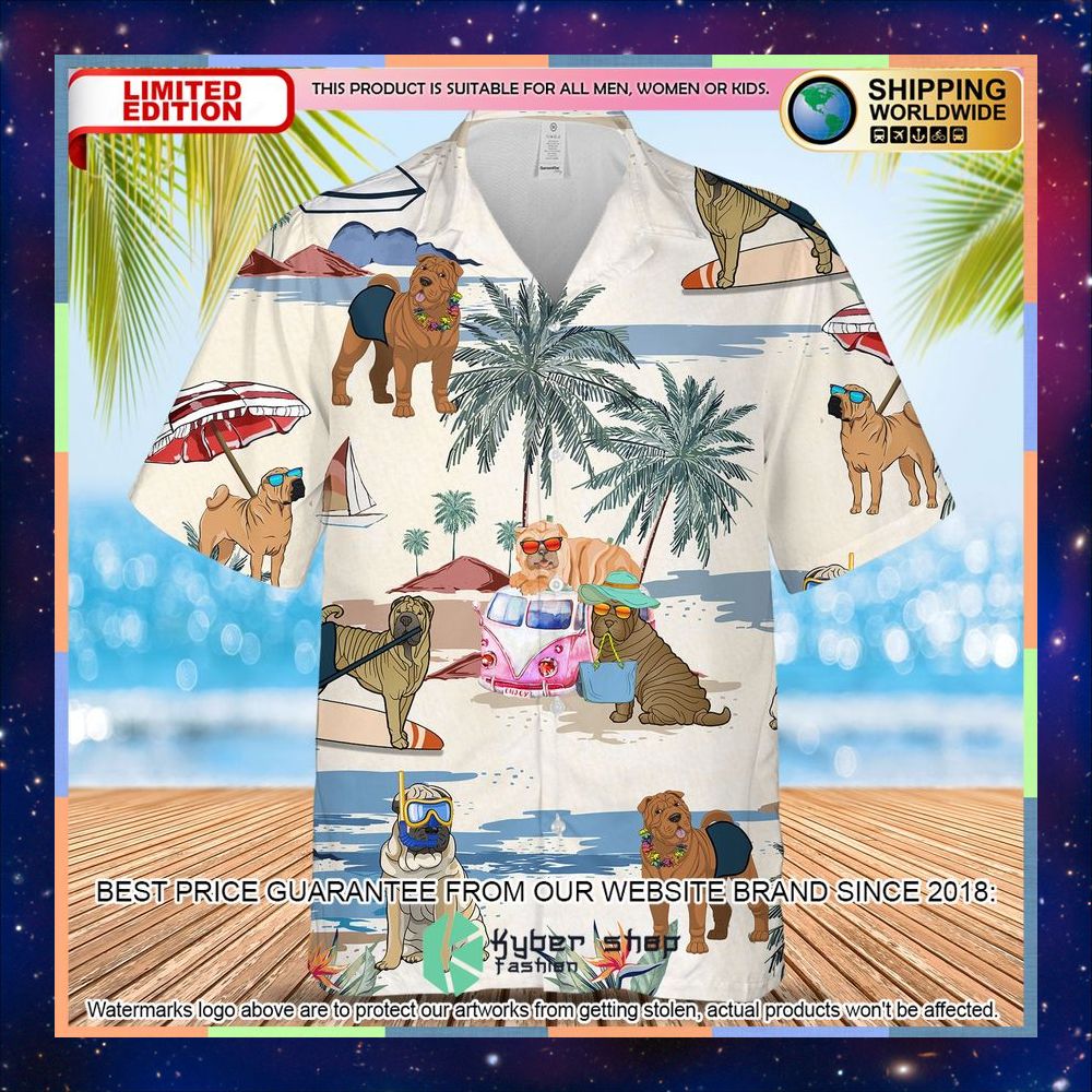 Shar Pei Summer Beach Hawaiian Shirt 3 Shar Pei Summer Beach Hawaiian Shirt word2