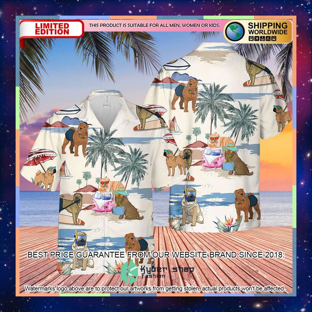 Shar Pei Summer Beach Hawaiian Shirt 4 Shar Pei Summer Beach Hawaiian Shirt word2