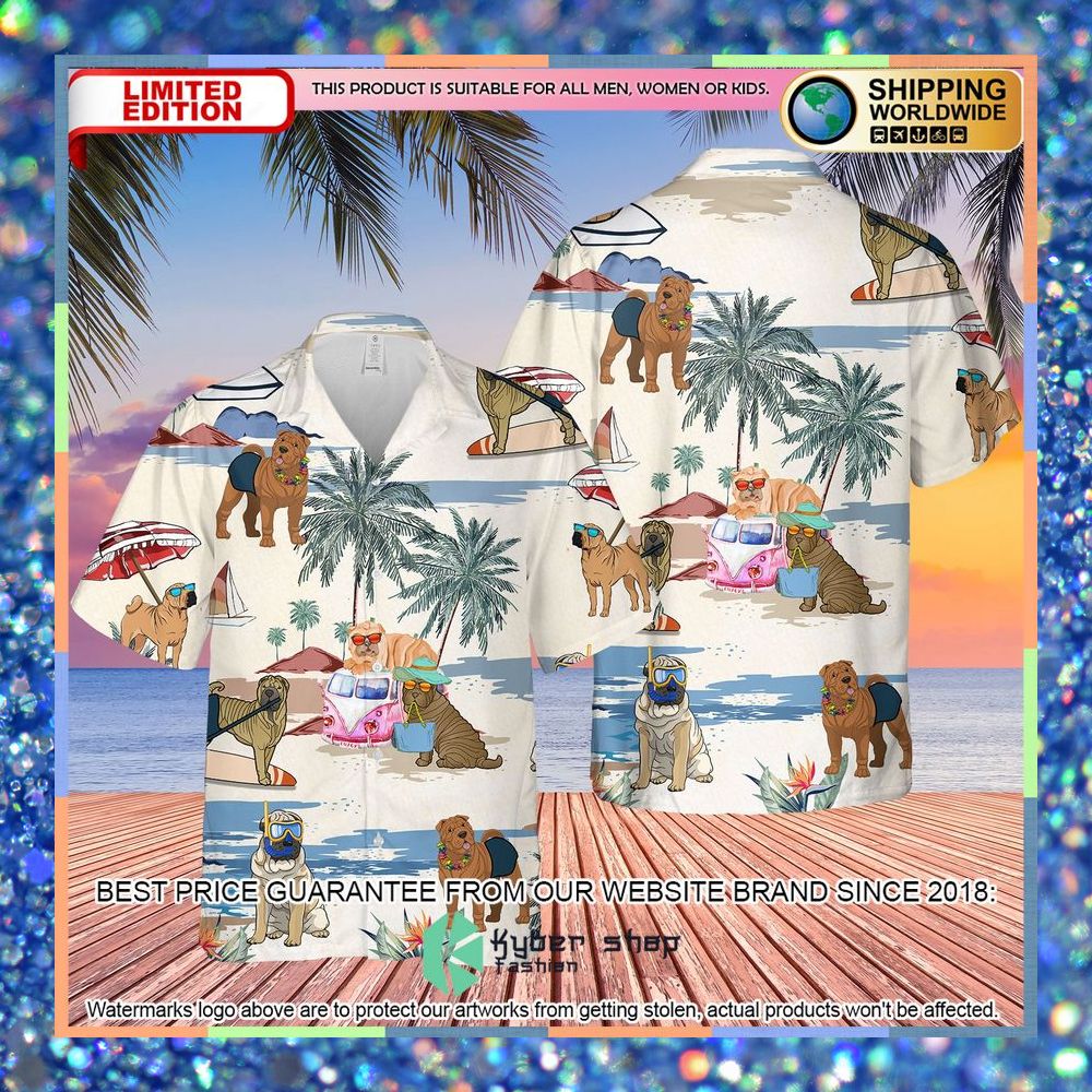 Shar Pei Summer Beach Hawaiian Shirt 6 Shar Pei Summer Beach Hawaiian Shirt word2
