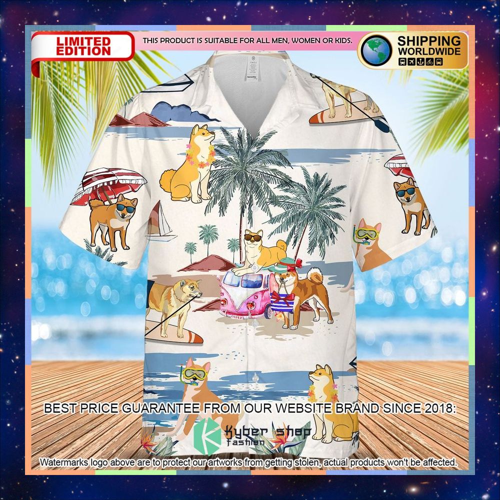 Shiba Inu Summer Beach Hawaiian Shirt 3 Shiba Inu Summer Beach Hawaiian Shirt word1