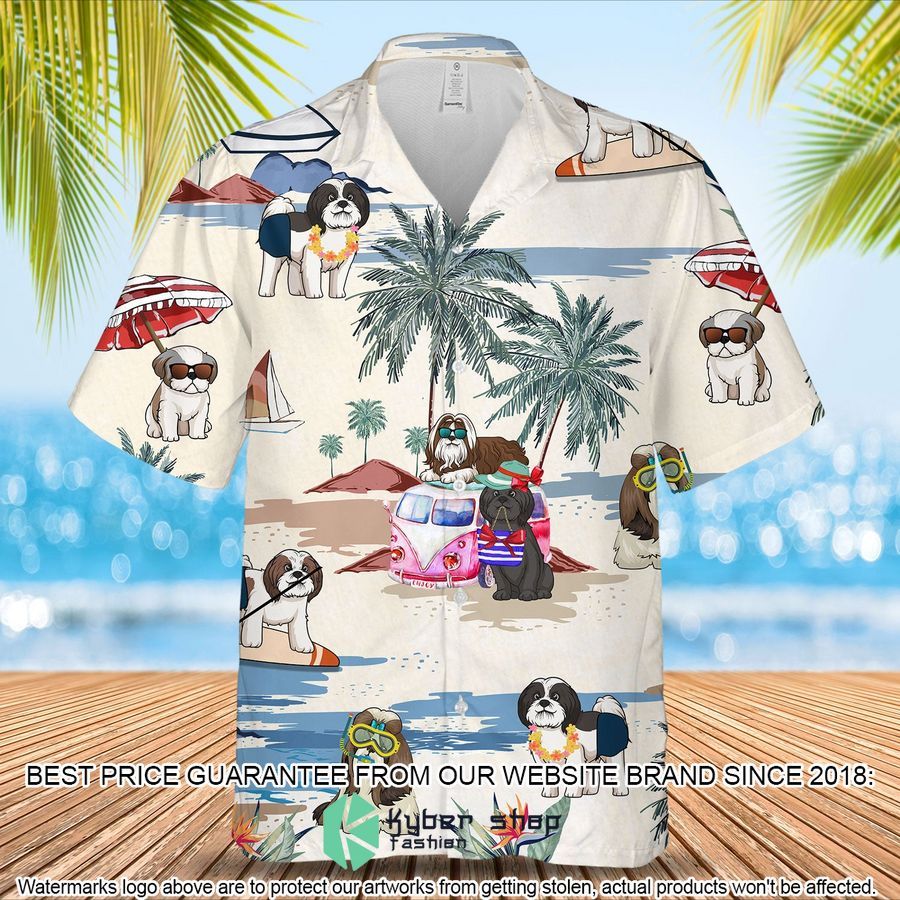 Shih Tzu Summer Beach Hawaiian Shirt