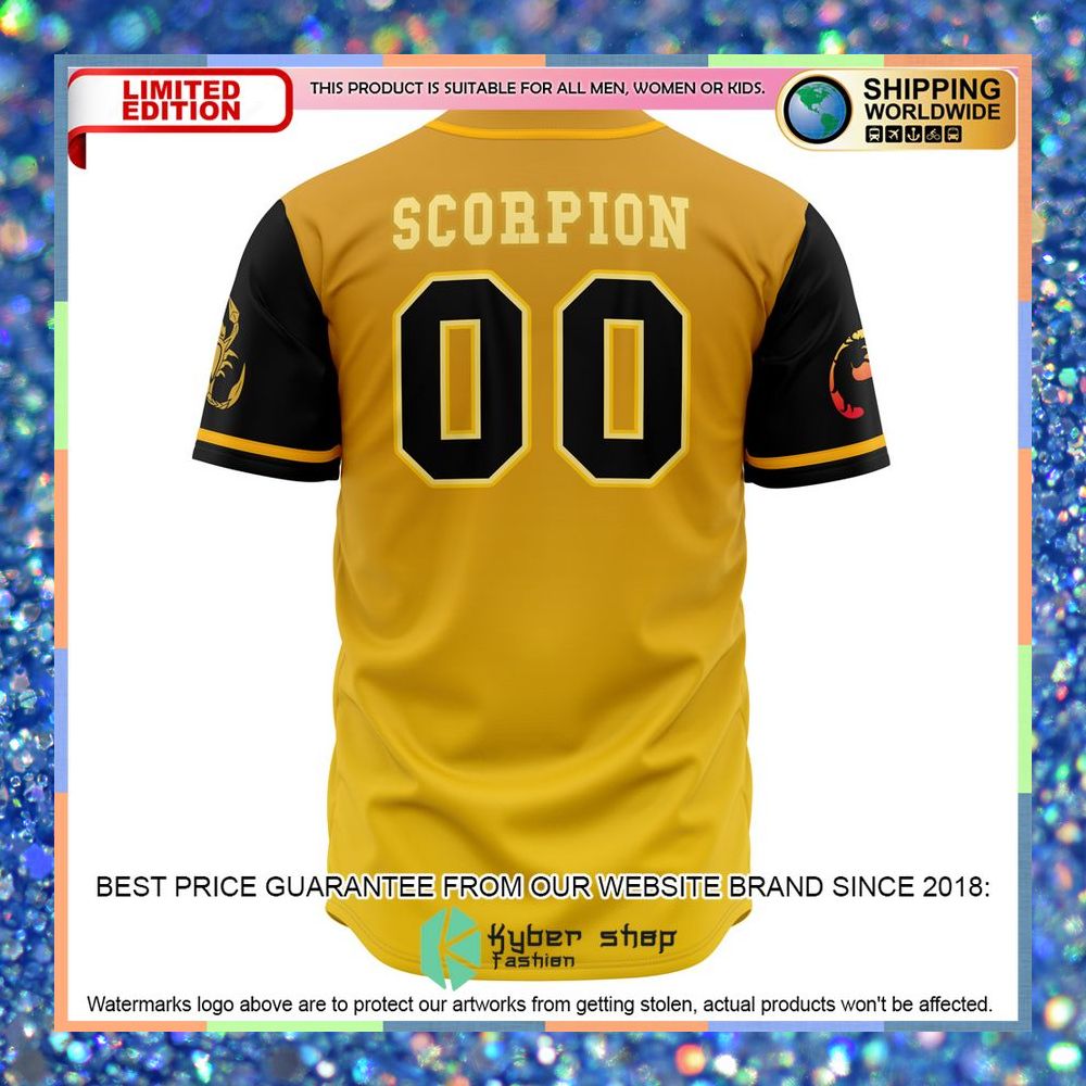 Shirai Ryu Scorpion Mortal Kombat Baseball Jersey 6 Shirai Ryu Scorpion Mortal Kombat Baseball Jersey word3
