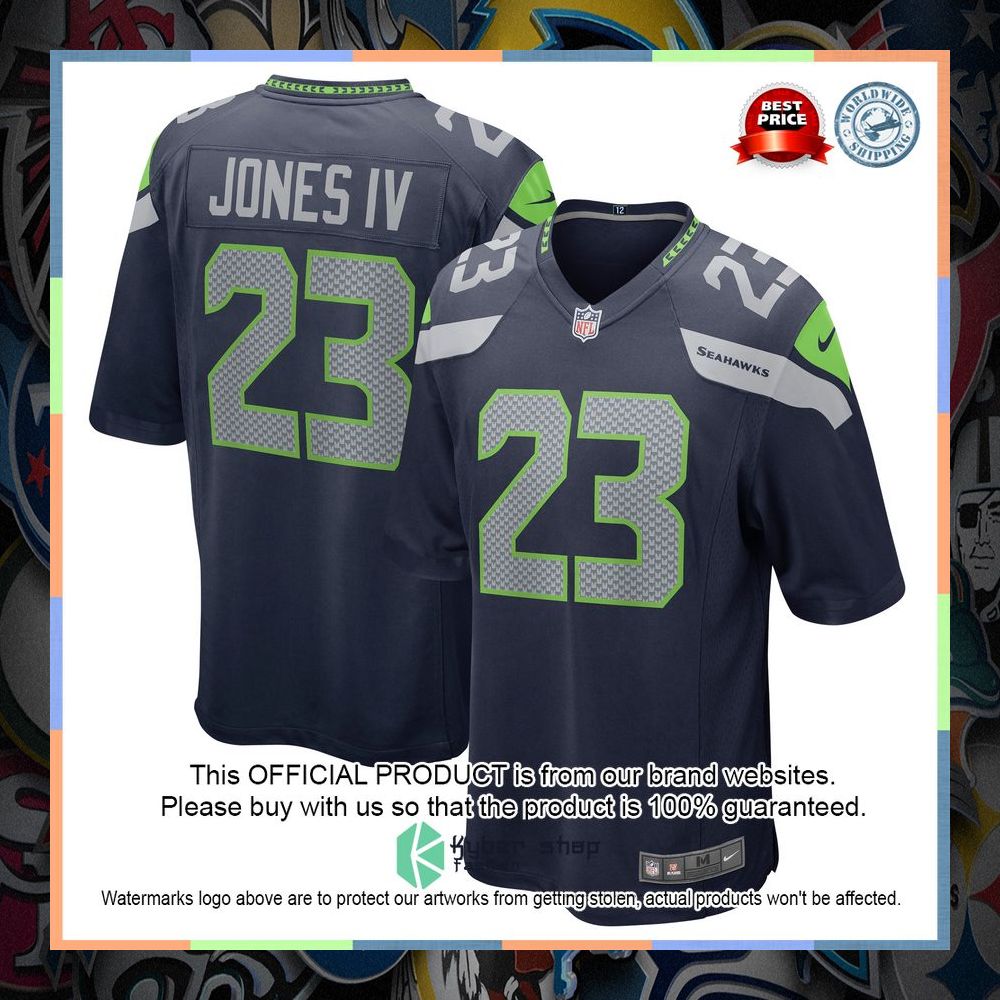 Sidney Jones IV Seattle Seahawks College Navy Football Jersey 5 Sidney Jones IV Seattle Seahawks College Navy Football Jersey word3