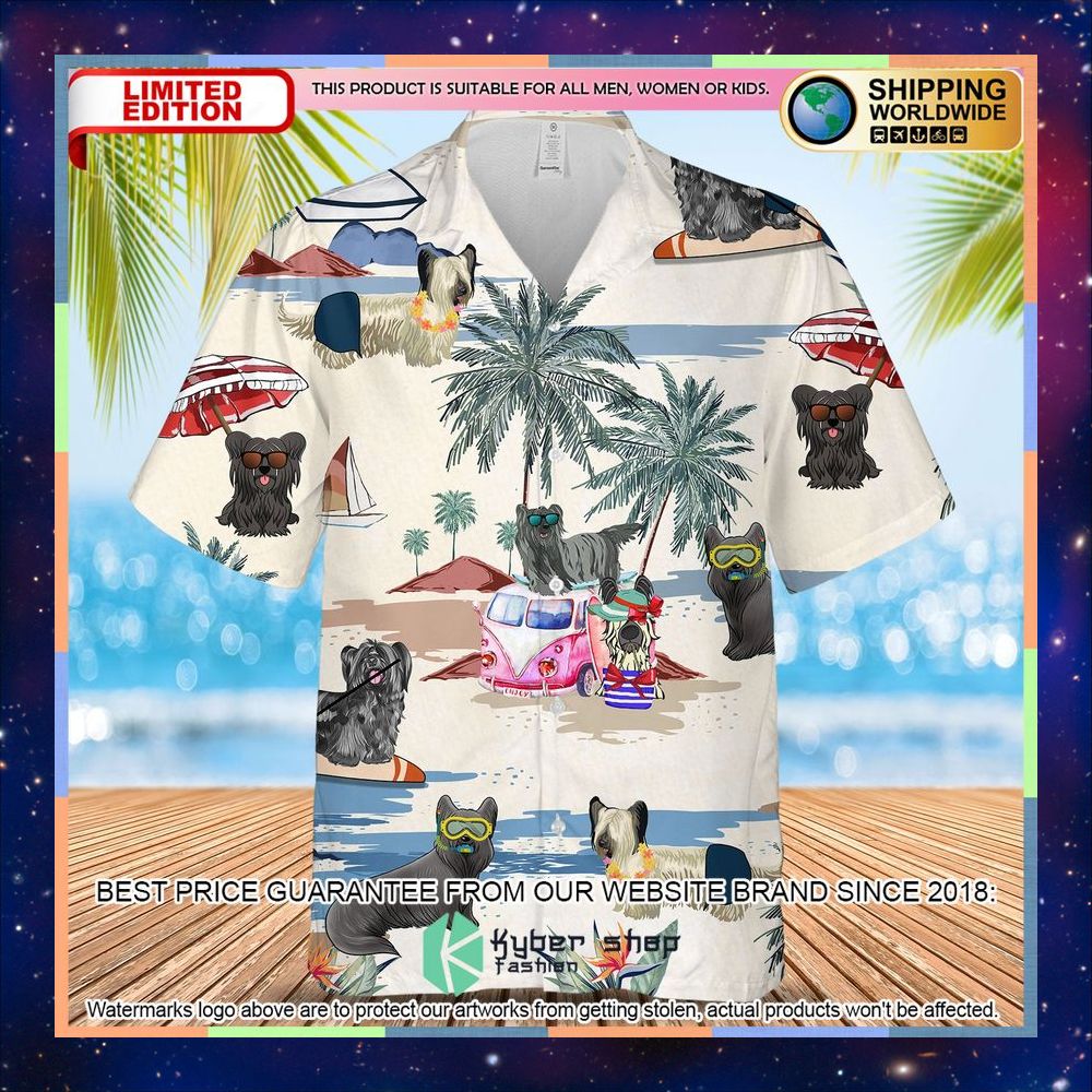 Skye Terrier Summer Beach Hawaiian Shirt 3 Skye Terrier Summer Beach Hawaiian Shirt word3