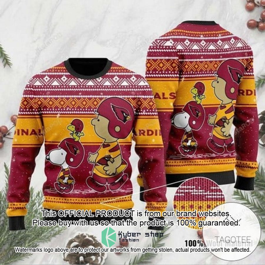 Snoopy And Charlie Brown Arizona Cardinals Christmas Sweater