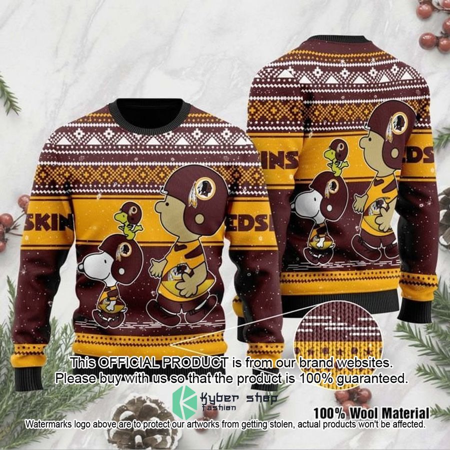 Snoopy and Charlie Washington Redskins Christmas Sweater