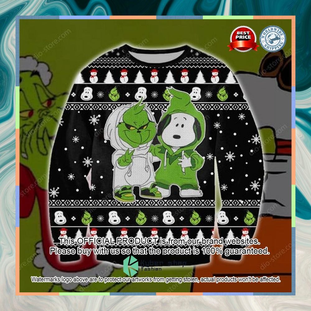 Snoopy And Grinch Christmas Sweater 2 Snoopy And Grinch Christmas Sweater word3