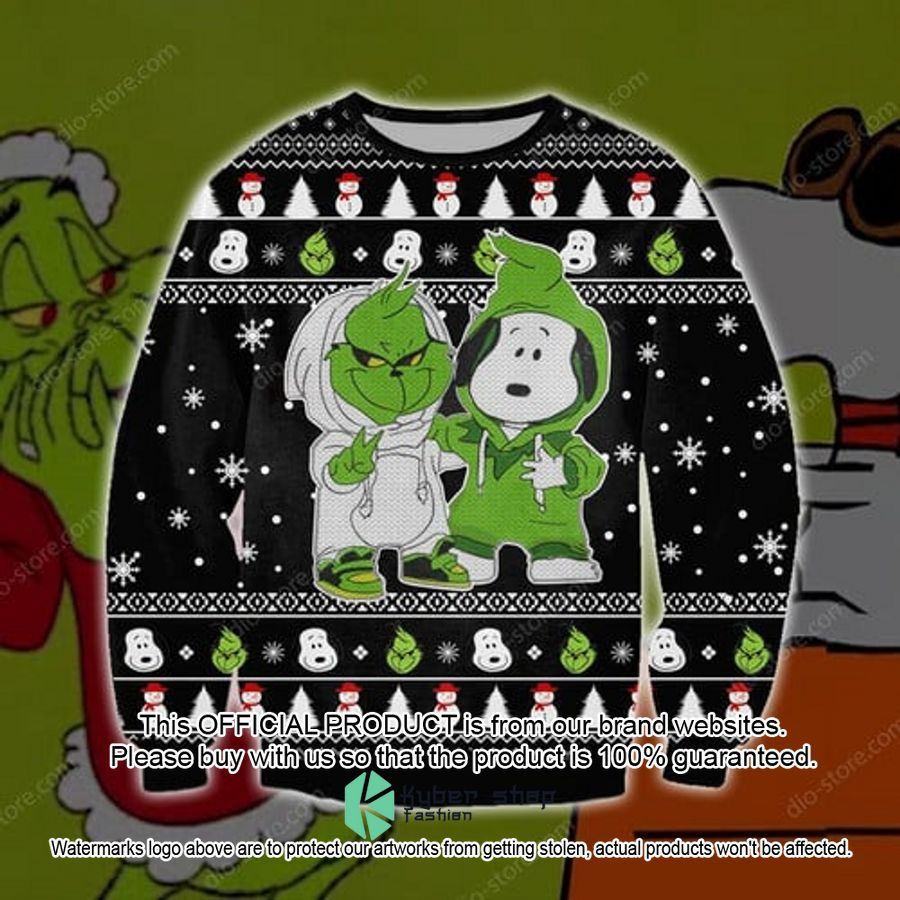 Snoopy And Grinch Christmas Sweater 1 Snoopy And Grinch Christmas Sweater word3