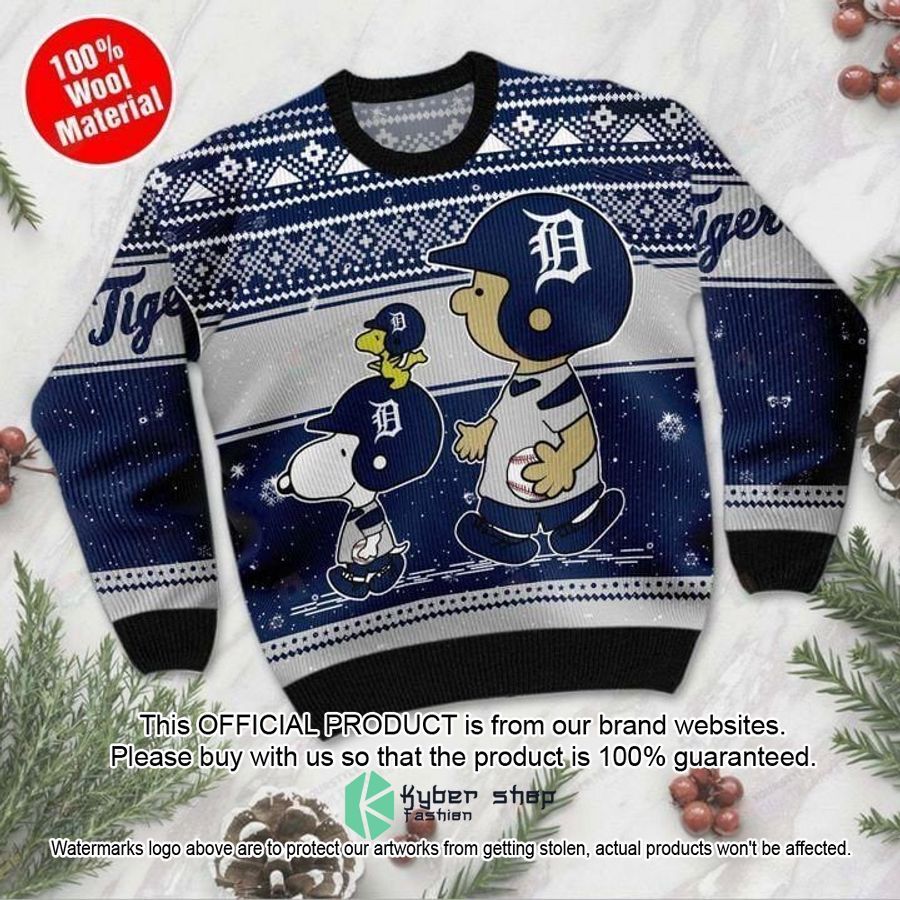 Snoopy Charlie Brown Detroit Tigers MLB Christmas Sweater