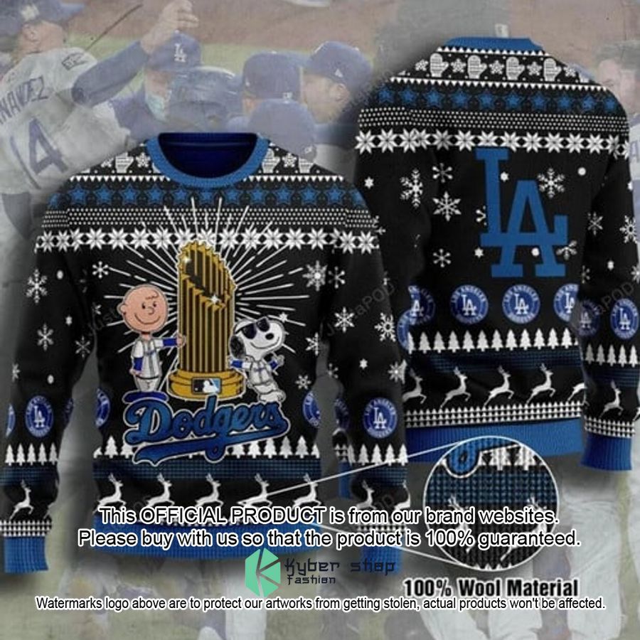 Snoopy Charlie Brown LA Dodgers Christmas Sweater