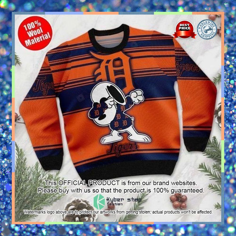 Snoopy Dab Detroit Tigers Christmas Sweater 3 Snoopy Dab Detroit Tigers Christmas Sweater word1