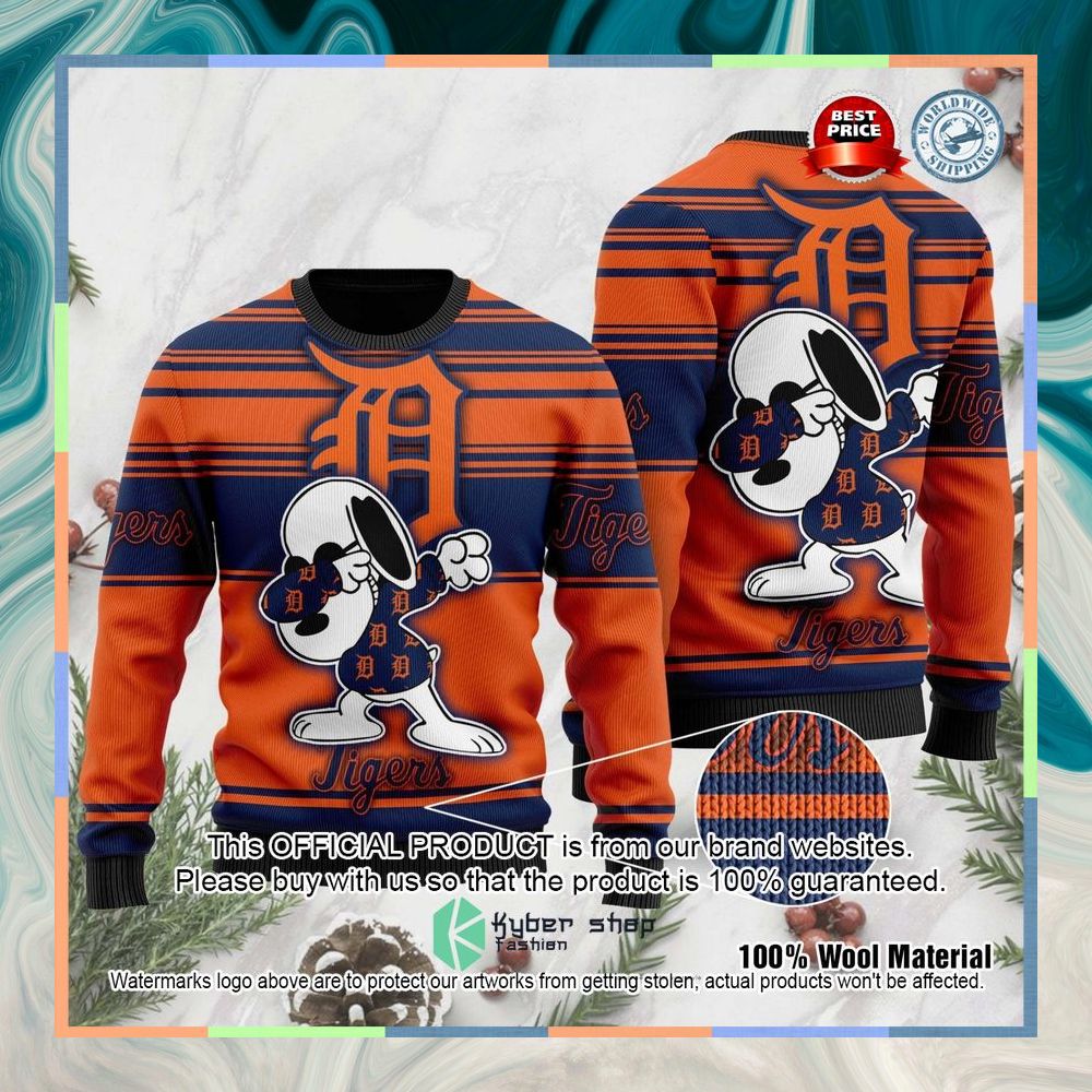 Snoopy Love Detroit Tigers MLB Christmas Sweater 6 Snoopy Love Detroit Tigers MLB Christmas Sweater word2