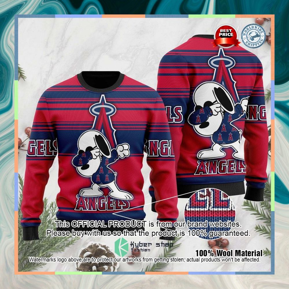Snoopy Love Los Angeles Angels MLB Christmas Sweater 6 Snoopy Love Los Angeles Angels MLB Christmas Sweater word2