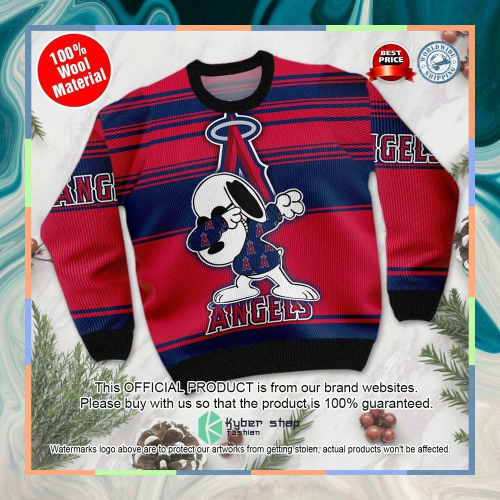 Snoopy Love Los Angeles Angels MLB Christmas Sweater 7 Snoopy Love Los Angeles Angels MLB Christmas Sweater word2
