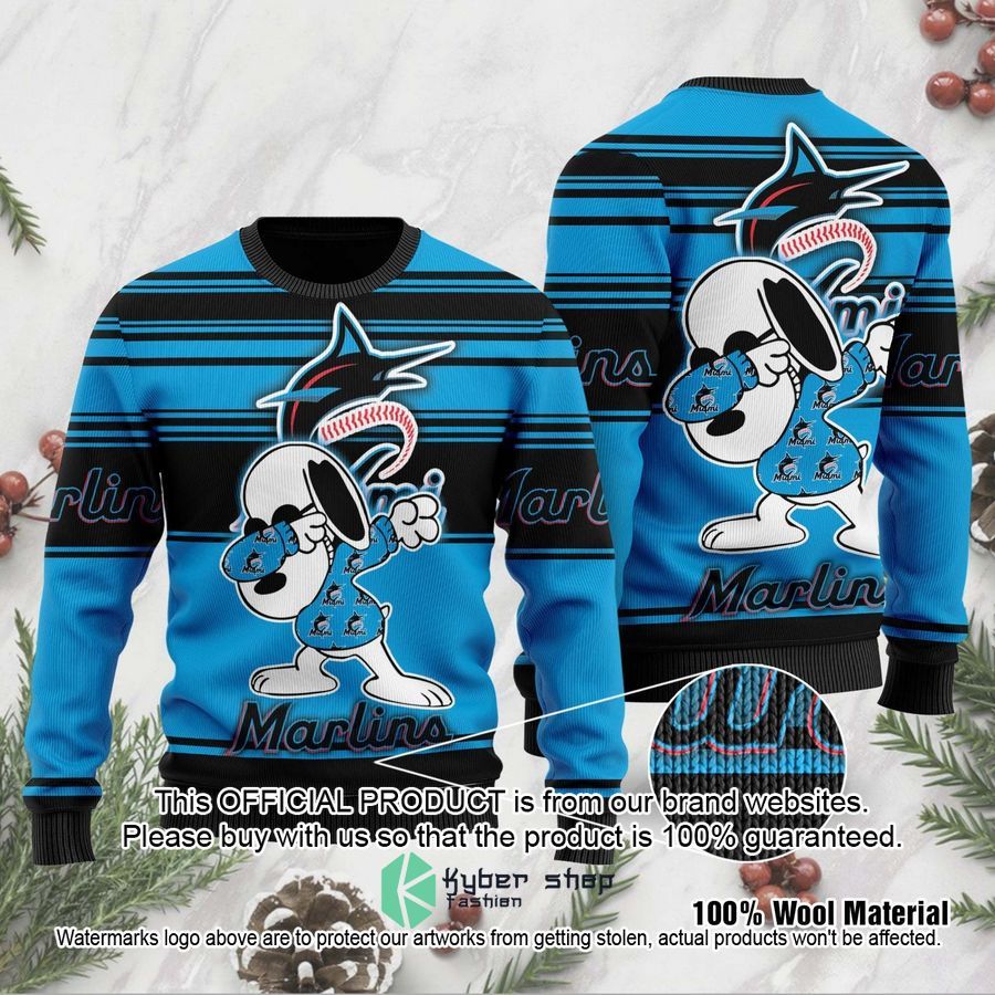 Snoopy Love Miami Marlins MLB Christmas Sweater