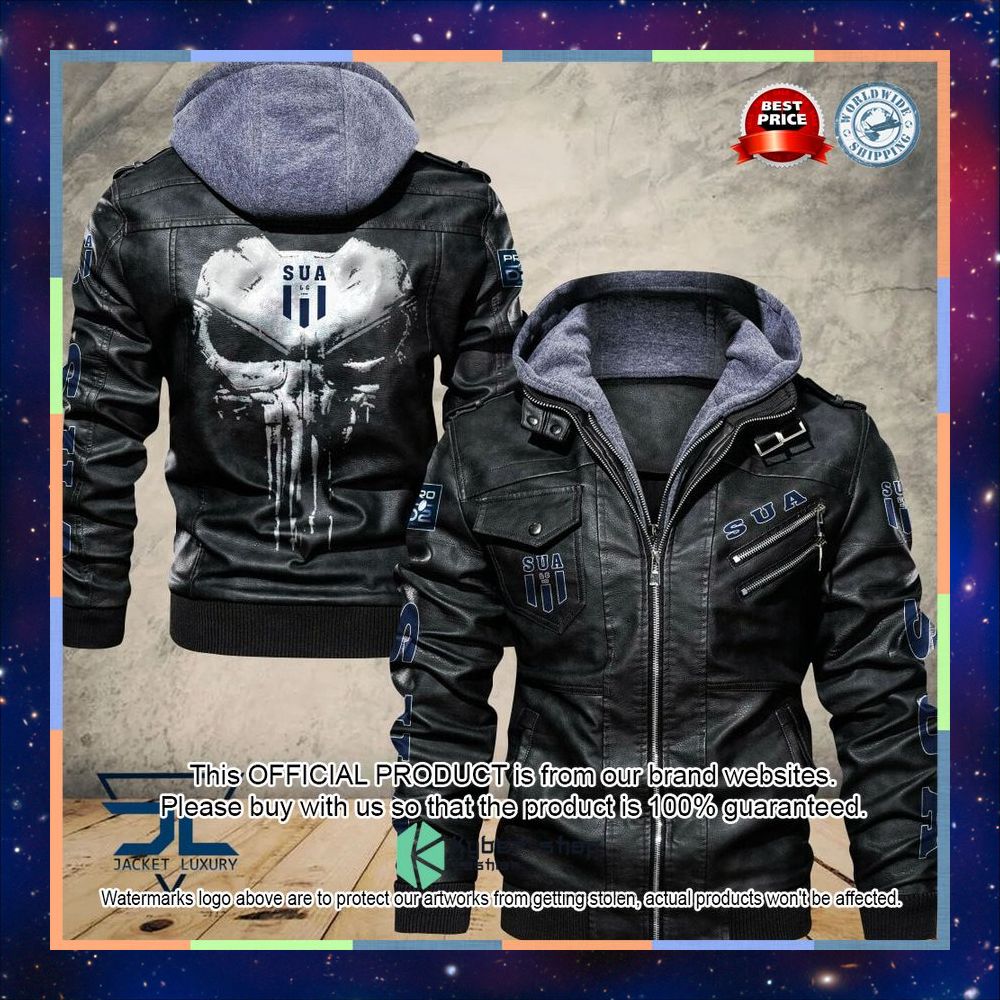 Sporting Union Agenais Punisher Skull Leather Jacket 3 Sporting Union Agenais Punisher Skull Leather Jacket word1