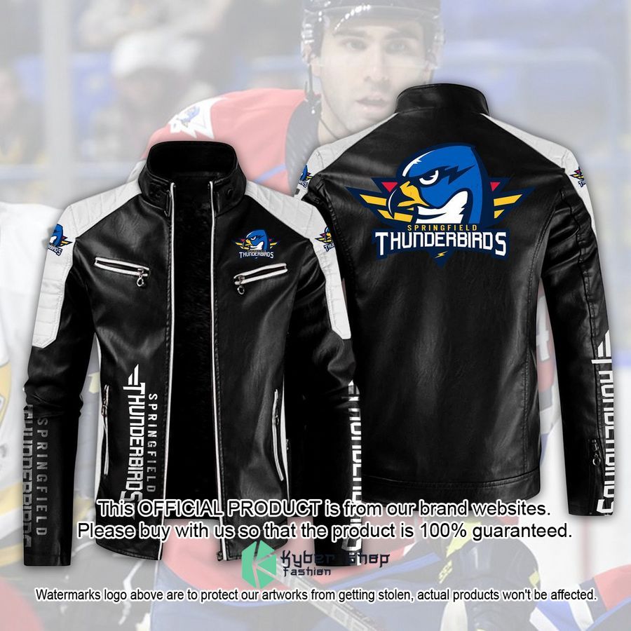 Springfield Thunderbirds Motor Block Leather Jacket word1