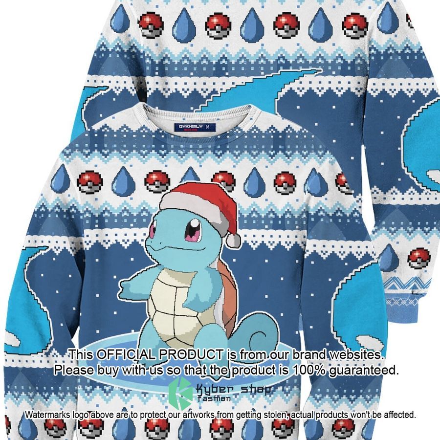 Squirtle Pokemon blue Christmas Sweater