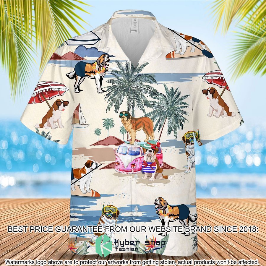 St. Bernard Summer Beach Hawaiian Shirt