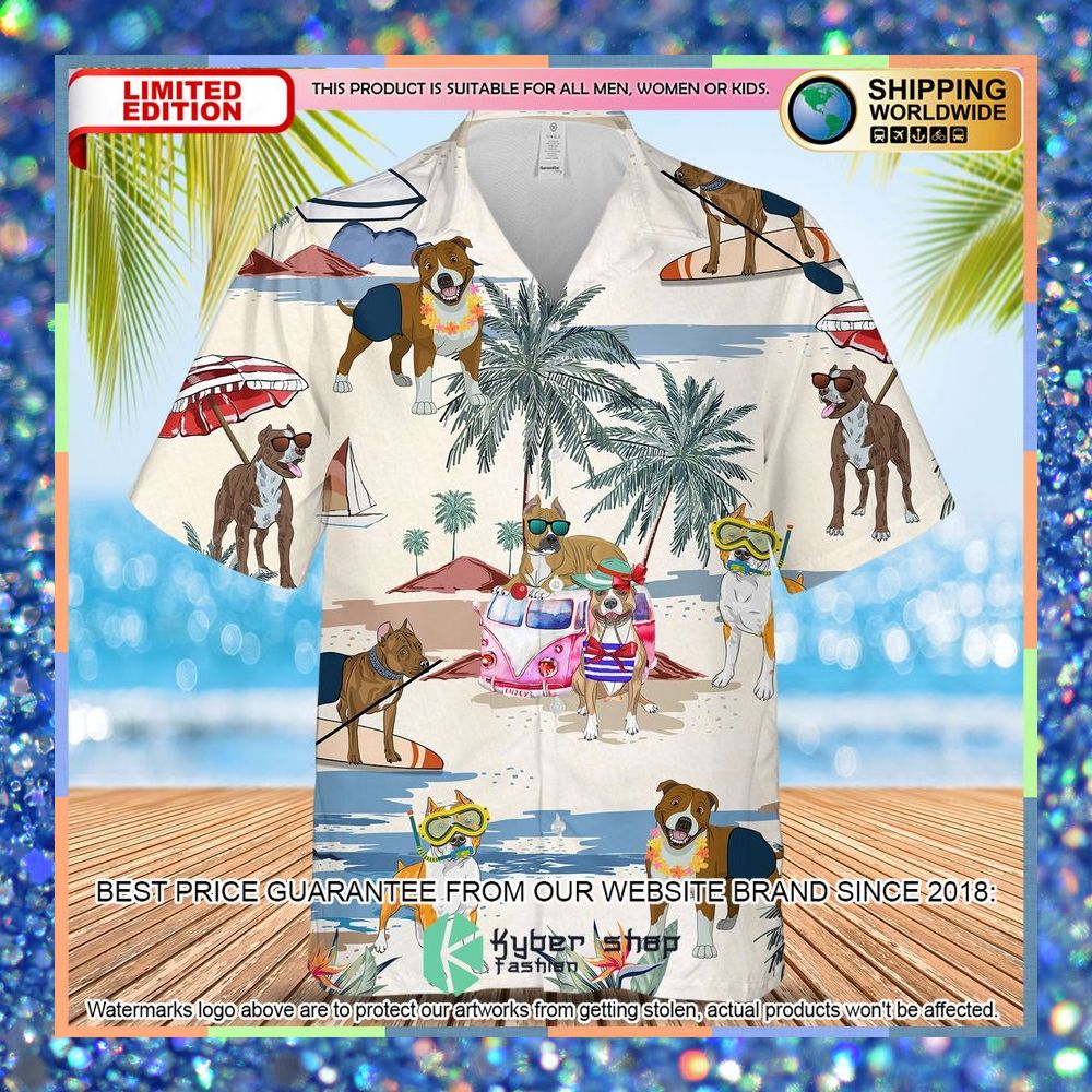 Staffordshire Bull Terrier Summer Beach Hawaiian Shirt 5 Staffordshire Bull Terrier Summer Beach Hawaiian Shirt word2