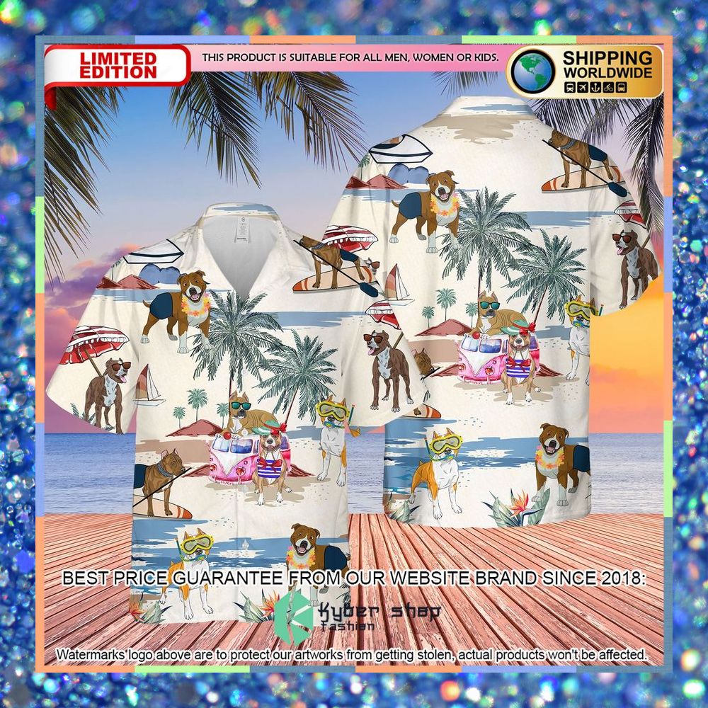 Staffordshire Bull Terrier Summer Beach Hawaiian Shirt 6 Staffordshire Bull Terrier Summer Beach Hawaiian Shirt word2