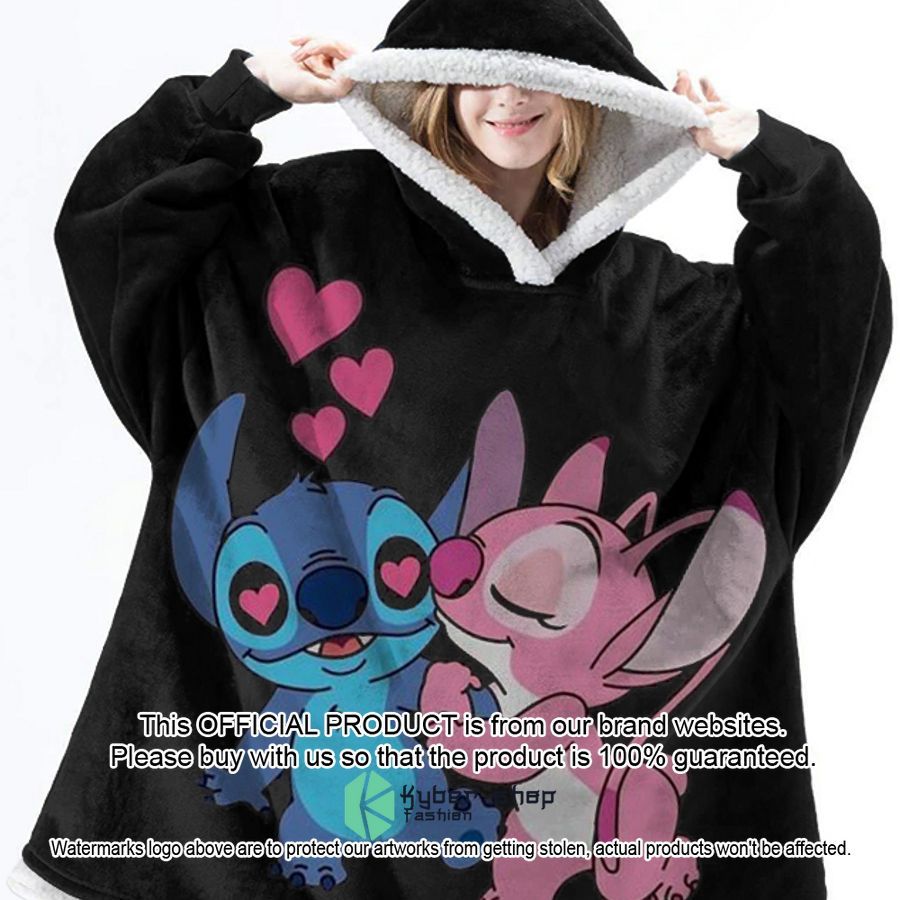 Stitch and Angel Love Blanket Hoodie