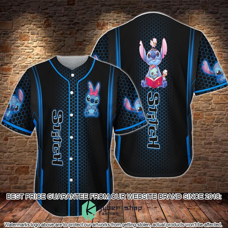 Stitch black Baseball Jersey