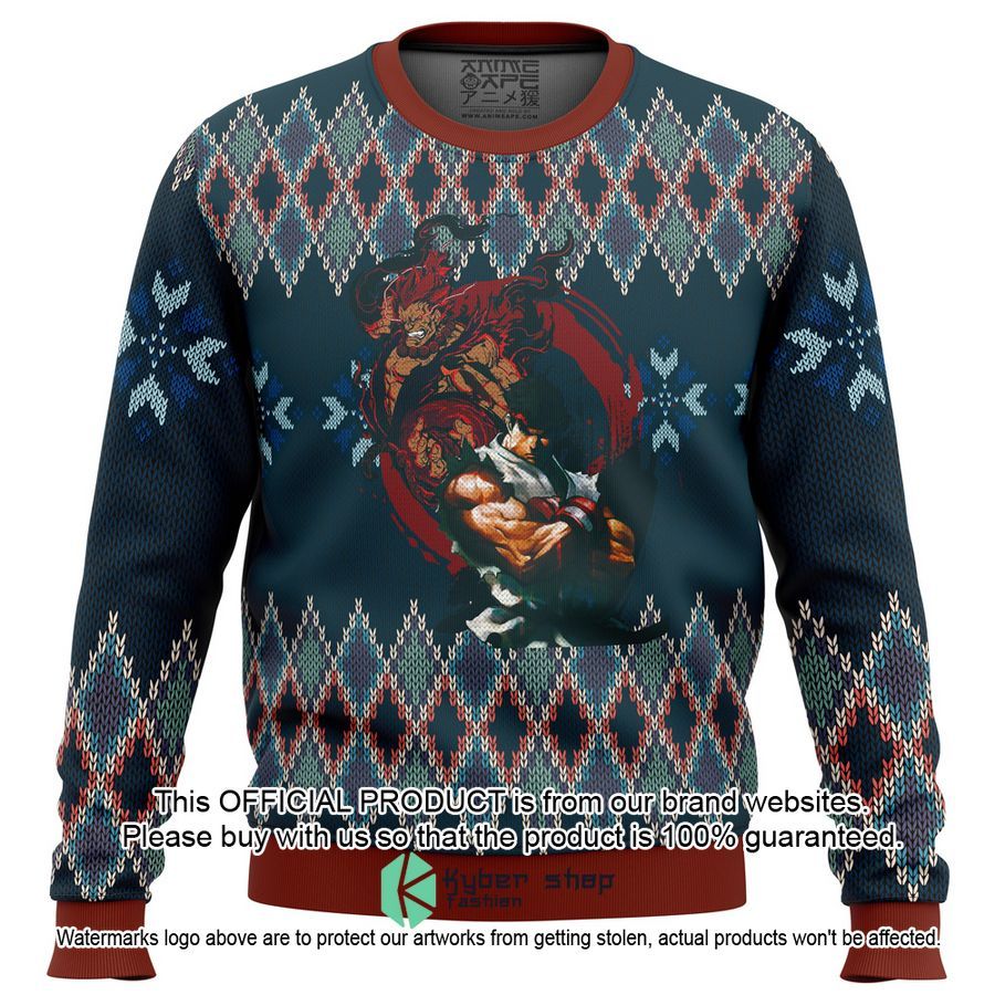 Street Fighter Ryu and Akuma Ugly Christmas Sweater