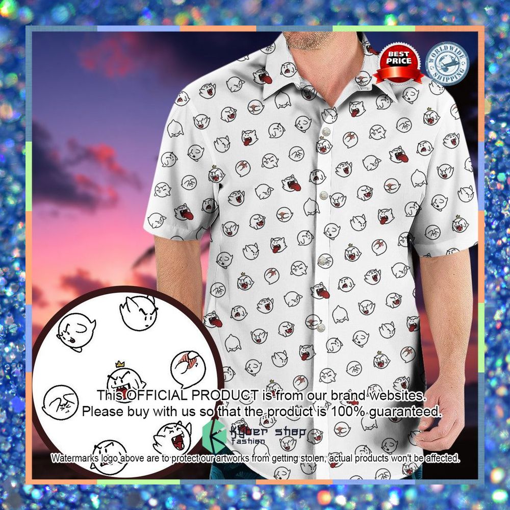 Super Mario Boo Pattern Hawaiian Shirt 5 Super Mario Boo Pattern Hawaiian Shirt word1