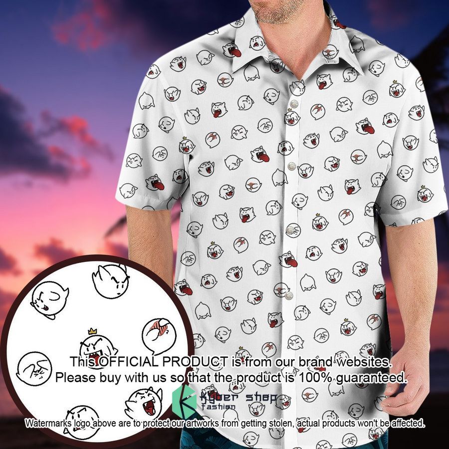 Super Mario Boo Pattern Hawaiian Shirt