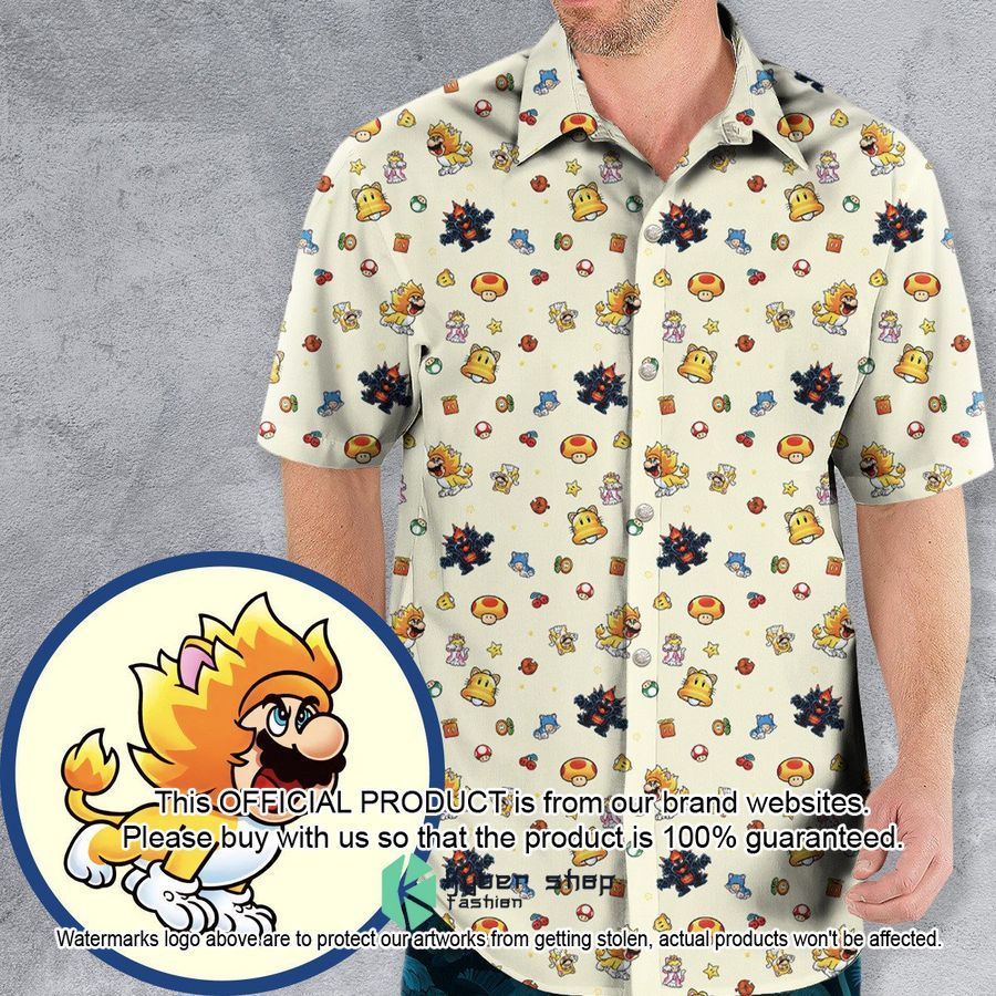 Super Mario Characters Pattern Hawaiian Shirt