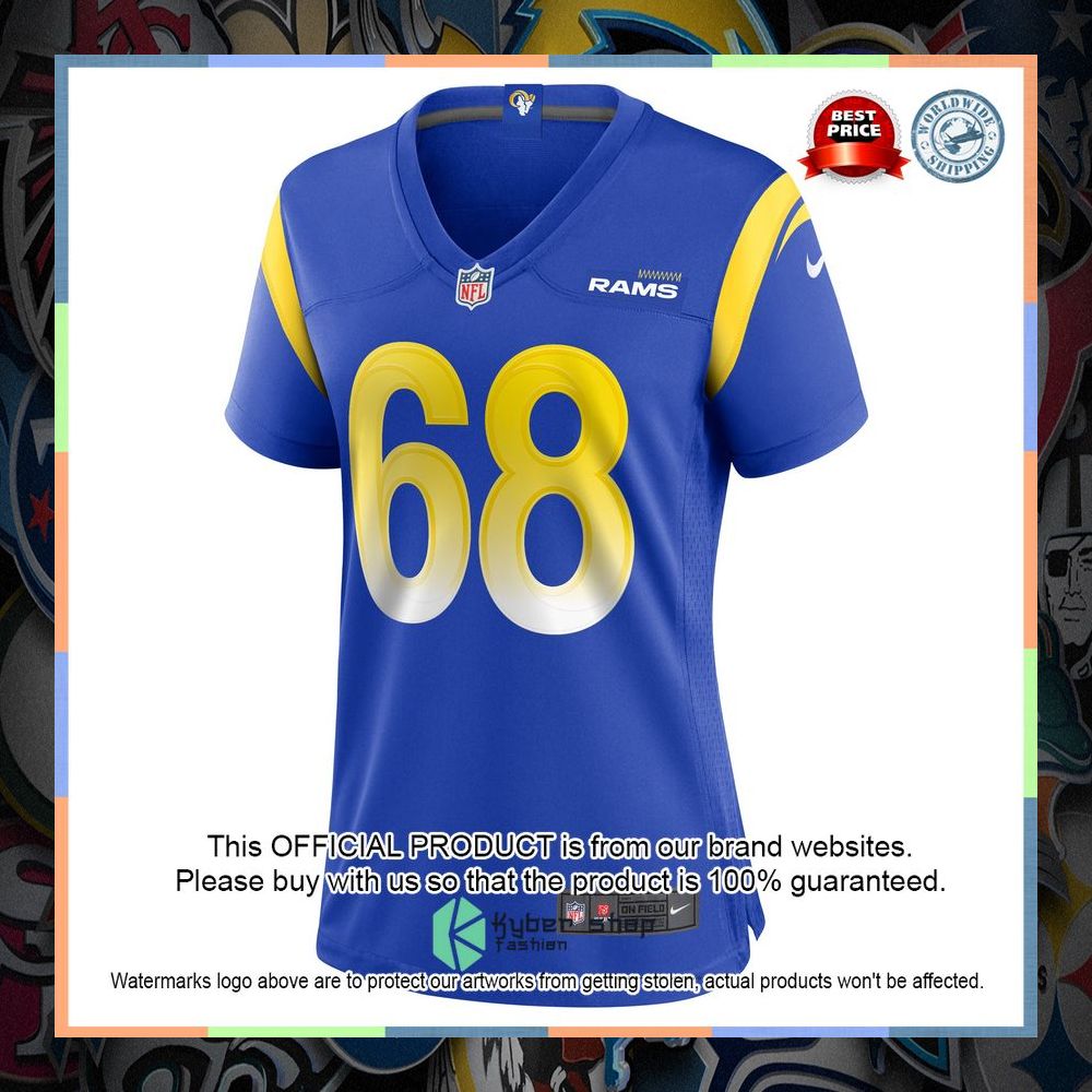 T.J. Carter Los Angeles Rams Women's Royal Football Jersey 6 T.J. Carter Los Angeles Rams Women's Royal Football Jersey word3