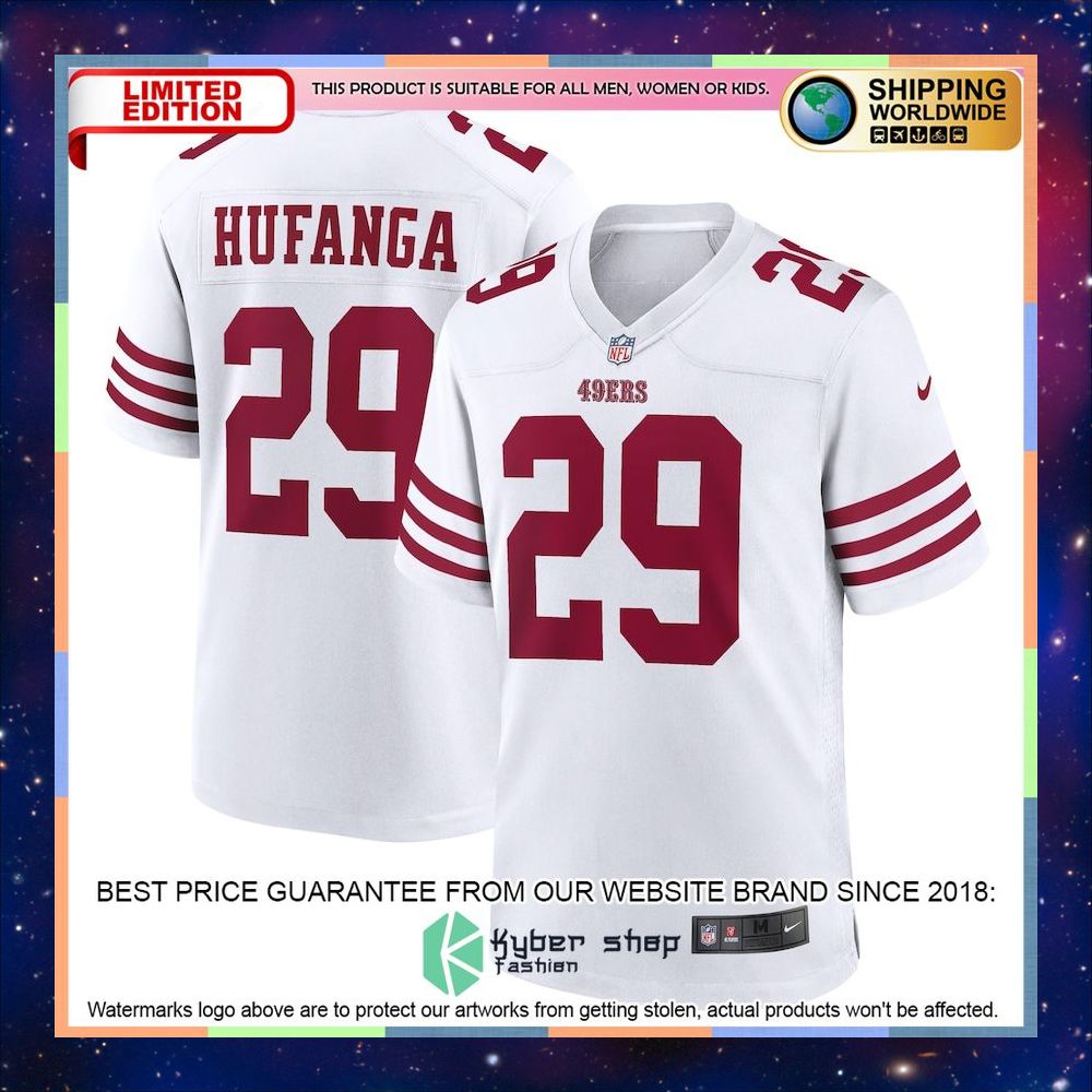 Talanoa Hufanga San Francisco 49ers Away Player White Football Jersey 4 Talanoa Hufanga San Francisco 49ers Away Player White Football Jersey word3