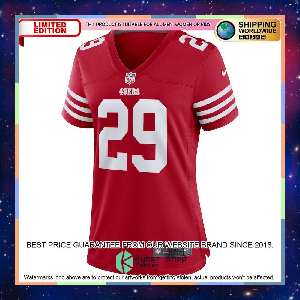 Talanoa Hufanga San Francisco 49ers Women's Player Scarlet Football Jersey 5 Talanoa Hufanga San Francisco 49ers Women's Player Scarlet Football Jersey word3