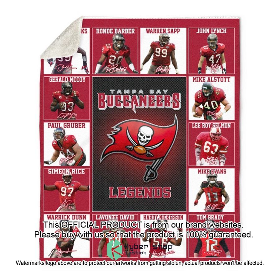 Tampa Bay Buccaneers Legends Players NFL Blanket word2