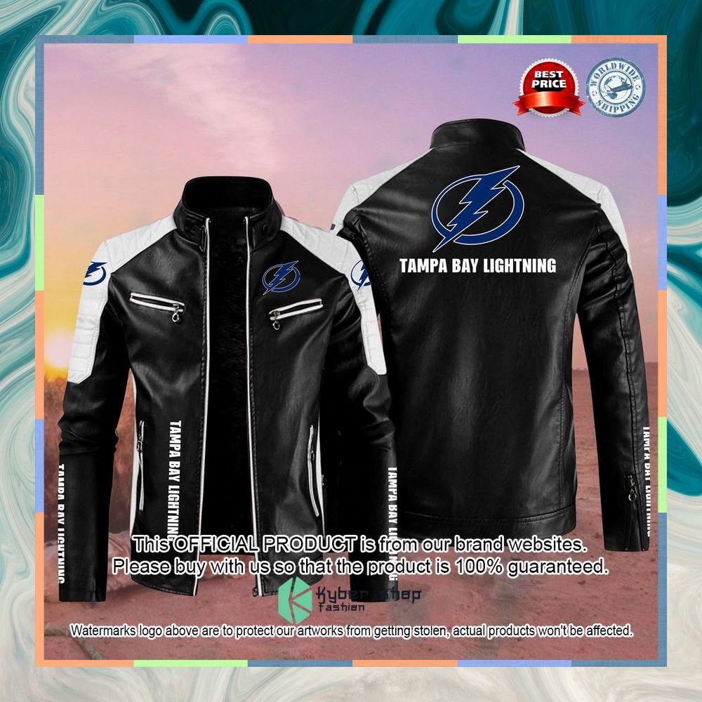 Tampa Bay Lightning Motor Block Leather Jacket 4 Tampa Bay Lightning Motor Block Leather Jacket word1