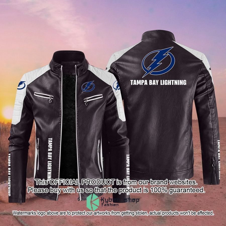 Tampa Bay Lightning Motor Block Leather Jacket 3 Tampa Bay Lightning Motor Block Leather Jacket word1