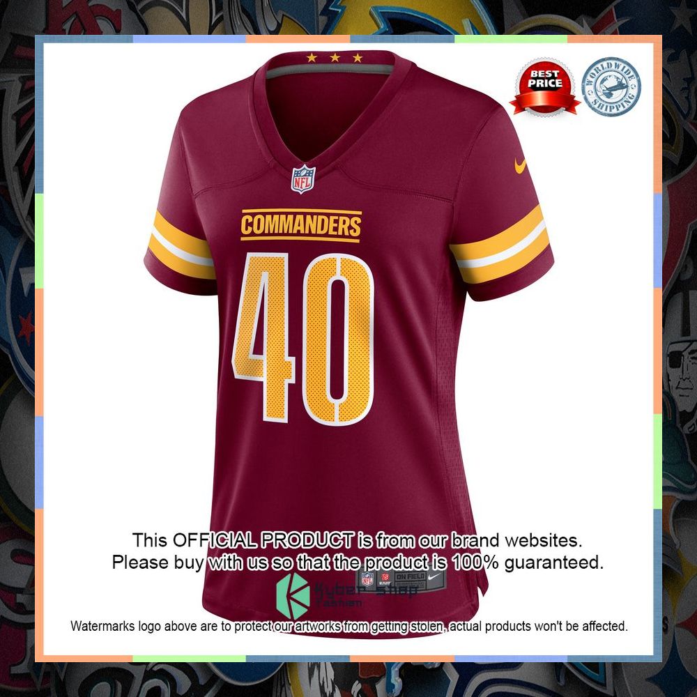 Tariq CastroFields Washington Commanders Women's Burgundy Football Jersey 6 Tariq CastroFields Washington Commanders Women's Burgundy Football Jersey word1