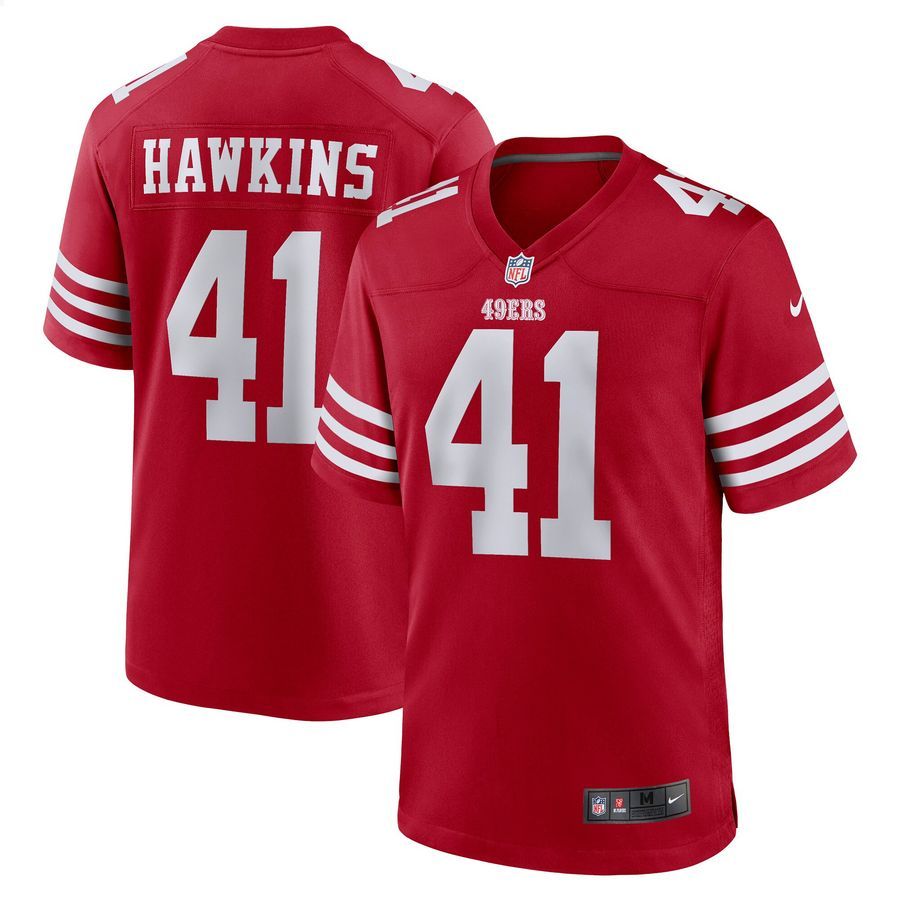Tayler Hawkins San Francisco 49ers Scarlet Football Jersey 4 Tayler Hawkins San Francisco 49ers Scarlet Football Jersey word2