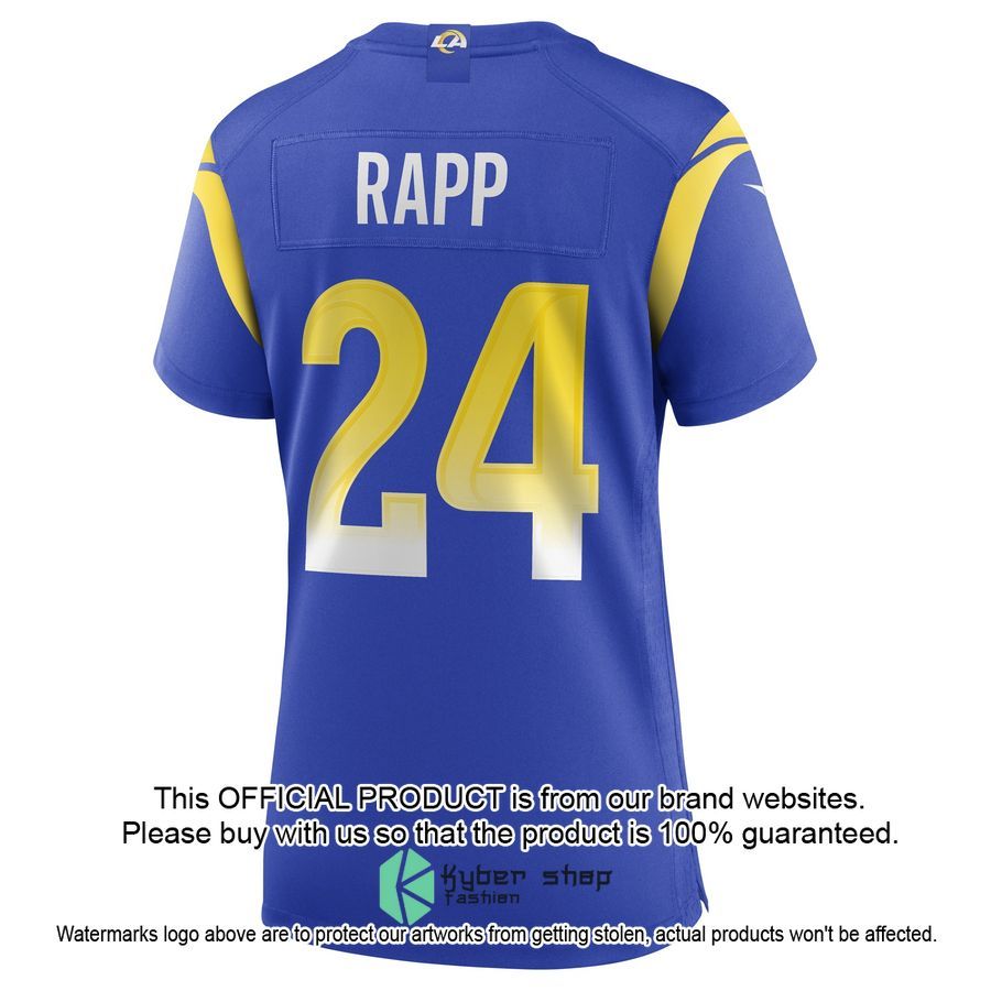 Taylor Rapp Los Angeles Rams Women's Royal Football Jersey 3 Taylor Rapp Los Angeles Rams Women's Royal Football Jersey word1