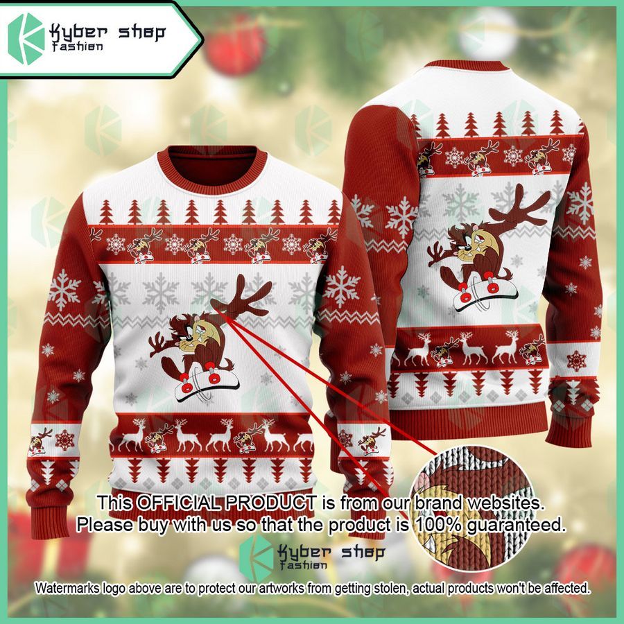 Taz Looney Tunes Christmas Sweater word2